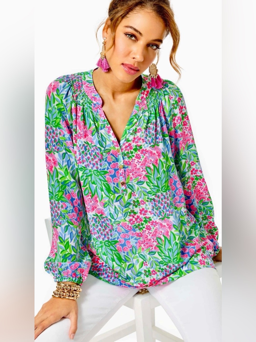 Lilly Pulitzer Elsa Silk Top in A Cherry On Top – Size XXL